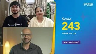 Thumbnail: Marrow explanations helped me integrate concepts across subjects -Dr Gagandeep 243/300, FMGE Jun '26