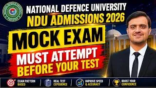 Thumbnail: NDU Admissions 2026 Mock Exam | National Defence University Entry Test Preparation | NDU Past Papers