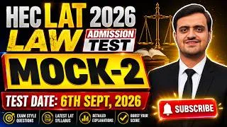 Thumbnail: Law Admission Test HEC LAT 6 September 2026 Mock Test 2 Complete Practice Paper Important Questions