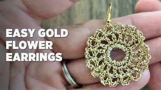 Thumbnail: How to Crochet Easy Gold Flower Earrings | Beginner Crochet Jewelry Tutorial