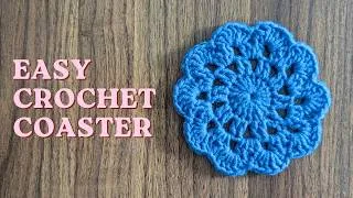 Thumbnail: Easy Crochet Coaster Tutorial for Beginners | Step-by-Step Flower Coaster Pattern