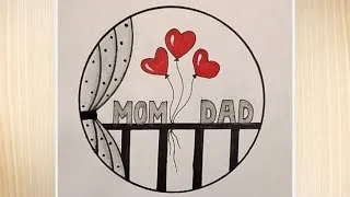 Thumbnail: Circle mom dad drawing easy।। mom dad drawing in circle।। beautiful circle drawing ideas।। Circle 🔴।