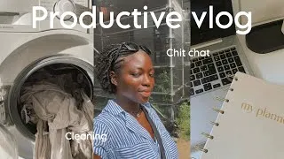 Thumbnail: PRODUCTIVE VLOG | cleaning, goals check-in, chit chat