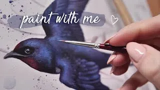 Thumbnail: PAINT WITH ME | how to paint birds 🕊 swallow