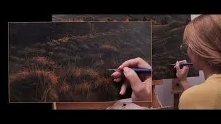 Thumbnail: BIG LANDSCAPE speed painting / how to paint grass,  illusion of details
