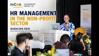 Thumbnail: HR Management in the Non-Profit Sector | Babalwa Desi | mCon Leadership Series ’26