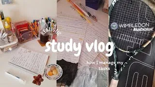 Thumbnail: Summer STUDY VLOG 🍵☀️/productive summer days, tennis🎾, planning, languages, so many unboxings 𖦹°‧