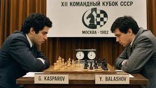 Thumbnail: Garry Kasparov vs Yuri Balashop • 12th Soviet Team Cup (1982)