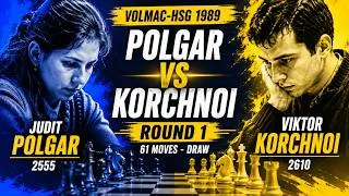 Thumbnail: Judit Polgár vs Viktor Korchnoi 📍 Volmac-HSG 1989 📍Netherlands📍