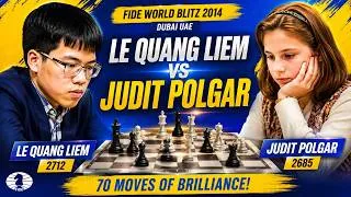 Thumbnail: Le Quang Liem vs Judit Polgár 📍 FIDE World Blitz Championship 2014 📍Dubai, UAE📍