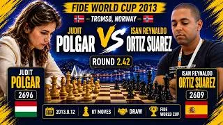 Thumbnail: Judit Polgár vs Isan Reynaldo Ortiz Suarez 📍 FIDE World Cup 2013 📍Tromsø, Norway📍