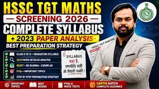 Thumbnail: HSSC TGT Maths Screening 2026 | Complete Syllabus + 2023 Paper Analysis + Preparation Strategy