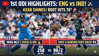 Thumbnail: Live Cricket Match Today England vs India 1st ODI Live Shubman Gill Leads India's Chase Kohli Falls