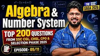 Thumbnail: Algebra & Number System Top 200 Qsn For SSC CGL CHSL CPO & Selection Phase 2026 II Episode-05/11