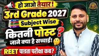 Thumbnail: 3rd Grade 2027 में कितनी सीटें? 😱 Subject Wise Vacancy की सच्चाई | REET पात्रता परीक्षा कब?