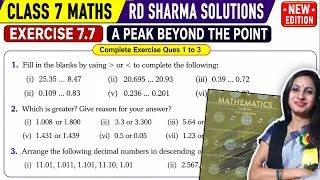 Thumbnail: Class 7 Maths Rd Sharma Exercise 7.7 Solutions | Chapter 7 A Peak Beyond The Point |Based on Ganita