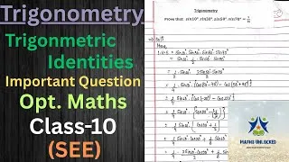 Thumbnail: Transformation of Trigonometry || Most Important || Opt. Maths || Class-10 || SEE