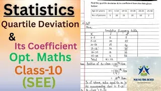 Thumbnail: Quartile Deviation & Its Coefficient || Statistics || Opt. Maths || Class-10 || SEE