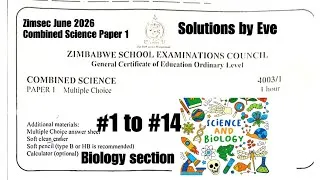 Thumbnail: Zimsec June 2026, Combined Science Paper 1, Biology section solutions 