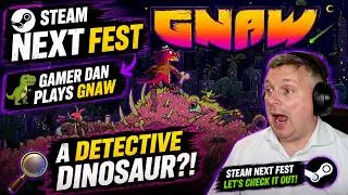 Thumbnail: 🦖 GNAW - Steam Next Fest | 🦖 Gamer Dan Plays 🦖 A Detective Dinosaur?!