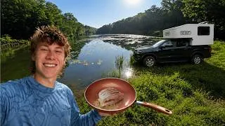 Thumbnail: I Ventured Deep Into The WoodS to a Secret River!!! First Catch and Cook!