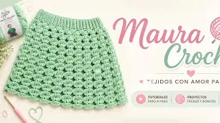 Thumbnail: Falda tejida a crochet, ideal para principiantes 🧶#crochet #tejedoras #mauracrochet 