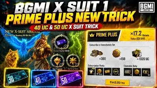 Thumbnail: 😍BGMI X SUIT 1 MONTH PRIME PLUS NEW TRICK | 40 UC & 50 UC X SUIT TRICK | GET 100% CONFIRM X SUIT