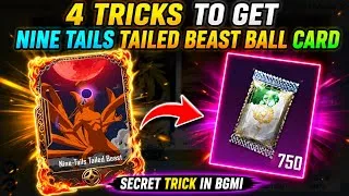 Thumbnail: 😍4 TRICKS TO GET NINE TAILS TAILED BEAST BALL CARD IN BGMI & PUBG MOBILE | CARD COLLECTION EXCHANGE