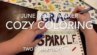 Thumbnail: COZY COLOR WITH ME: June Debt Tracker
