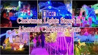 Thumbnail: CHRISTMAS LIGHTS STREET WALK ALAMEDA CALIFORNIA 