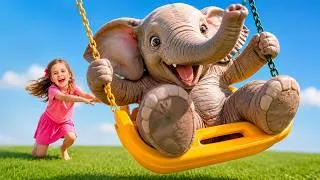 Thumbnail: Wild Animals Escaped into the Playground! 🦁🦒🐘 | Fun Animal Facts for Kids