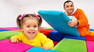 Thumbnail: Kids and Dad Build a Colorful Pillow Fort