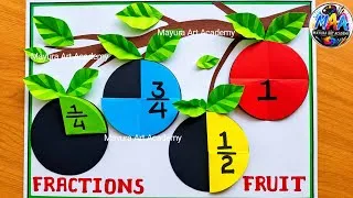 Thumbnail: Fractions Fruit | Maths Fraction project | Maths Project Drawing | Fraction project drawing #maths