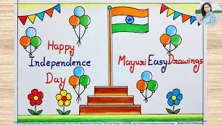 Thumbnail: 15 August Drawing | Independence Day Drawing Easy | Indian Flag Drawing | Independence Day Poster