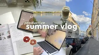 Thumbnail: summer vlog 🍒 productive days in my life, surviving a heatwave, beach trip, matcha & coffee ⋆ 𖤓 ⋆˚࿔