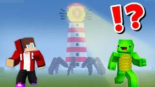 Thumbnail: JJ and Mikey VS LIGHTHOUSE Monster CHALLENGE in Minecraft / Maizen