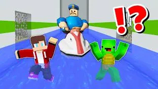 Thumbnail: JJ and Mikey in WATER BARRY'S PRISON RUN CHALLENGE in Minecraft / Maizen Roblox
