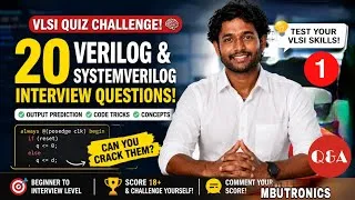 Thumbnail: 🧠 Can You Score 20/20? | Week 1 Verilog & SystemVerilog Quiz 🔥📺 #vlsiquiz