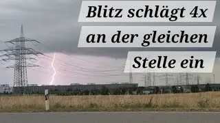 Thumbnail: Blitz bei Erfurt nimmt 4x den gleichen Weg (Lightning near Erfurt takes the same route 4 times)