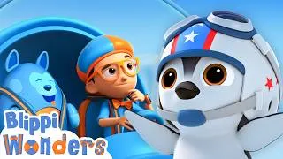 Thumbnail: Can PENGUINS Fly? Blippi Finds Out! 🐧🐧