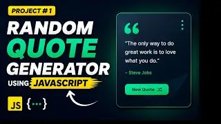 Thumbnail: Random Quote Generator in JavaScript 🔥 | JavaScript Project #1 | HTML CSS JavaScript in Hindi