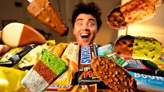 Thumbnail: ASMR SNICKERS, MAGNUM, MINECRAFT, KINDER, DOUBLE CHOCOLATE ICE CREAM MUKBANG EATING