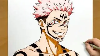 Thumbnail: Drawing Ryomen Sukuna | Jujutsu Kaisen Colored Marker Anime Portrait