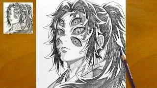 Thumbnail: Drawing Kokushibo in Pencil | Demon Slayer Infinity Castle Upper Rank One Portrait