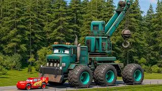Thumbnail: Epic Escape Lightning McQueen vs CONSTRUCTION WINCH HAULER MONSTER TRUCK in BeamNG.Drive