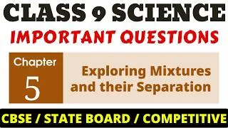 Thumbnail: Class 9 Exploring Mixtures and their Separation Important Questions #ncert 