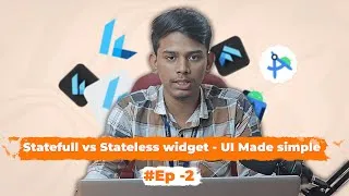 Thumbnail: Flutter Ep 2 — Stateless vs Stateful 🔄 Finally Make Sense of It! #mcubeinstitute #mcubeinfotech
