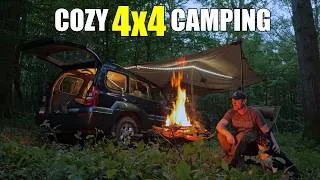 Thumbnail: Camping Out Of My 4x4 In The Forest / Car Camp Tarp Setup / Camp Fire Food
