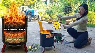 Thumbnail: Girl Uses Her Repair Skills to Build a DIY Stove Powered by Rice Husks and Sawdust