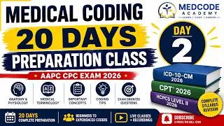 Thumbnail: Medical Coding CPC 20 Days Preparation Class | Day 2 | Anatomy & Medical Terminology | AAPC CPC 2026